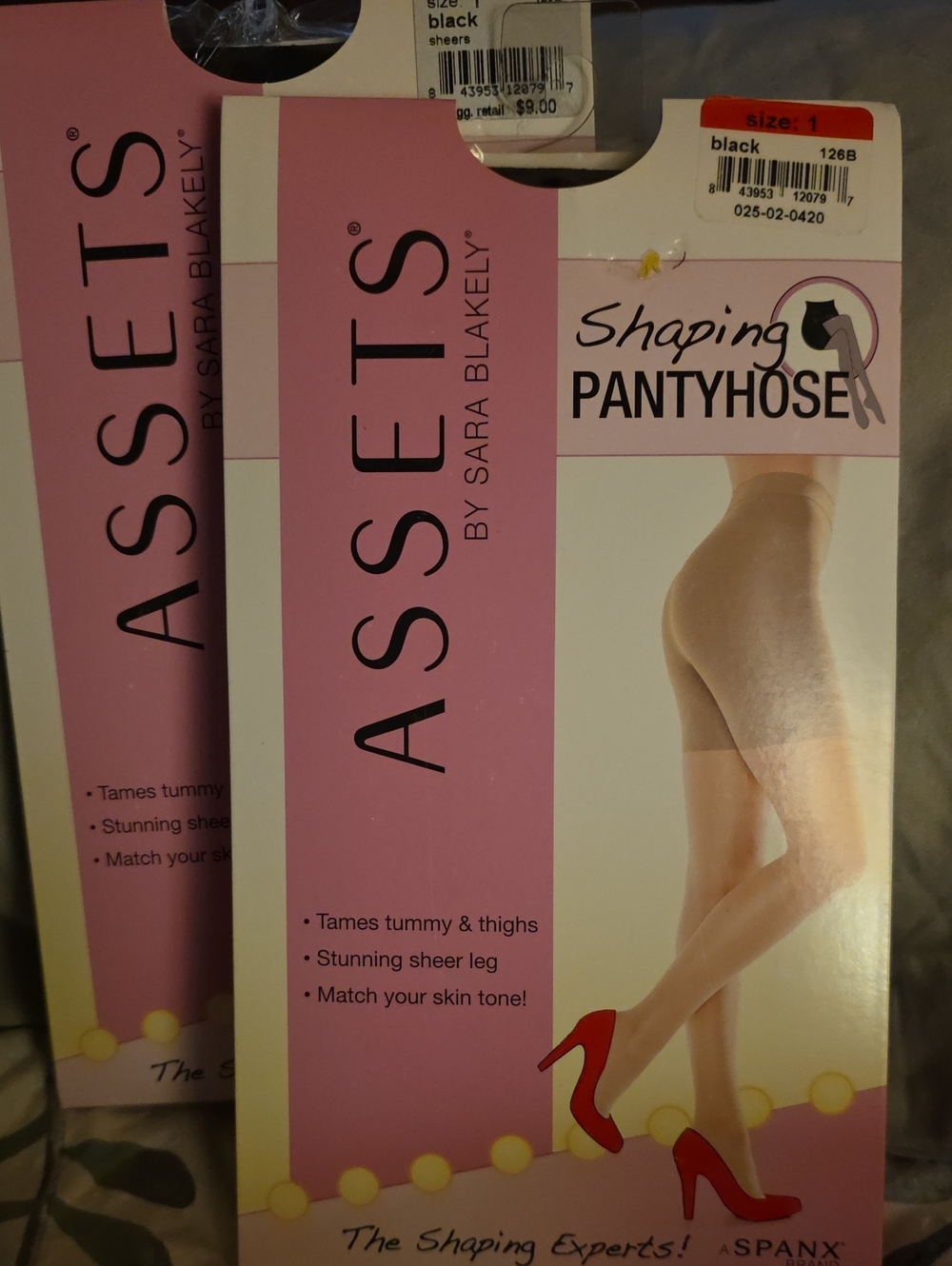 2 Pair, SPANX Sheer Black Shaping Pantyhose